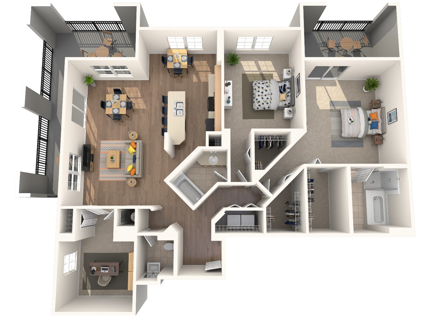 Capri three bedroom 2.5 bath floor plan (1834 sq ft) at Heritage at Boca Raton