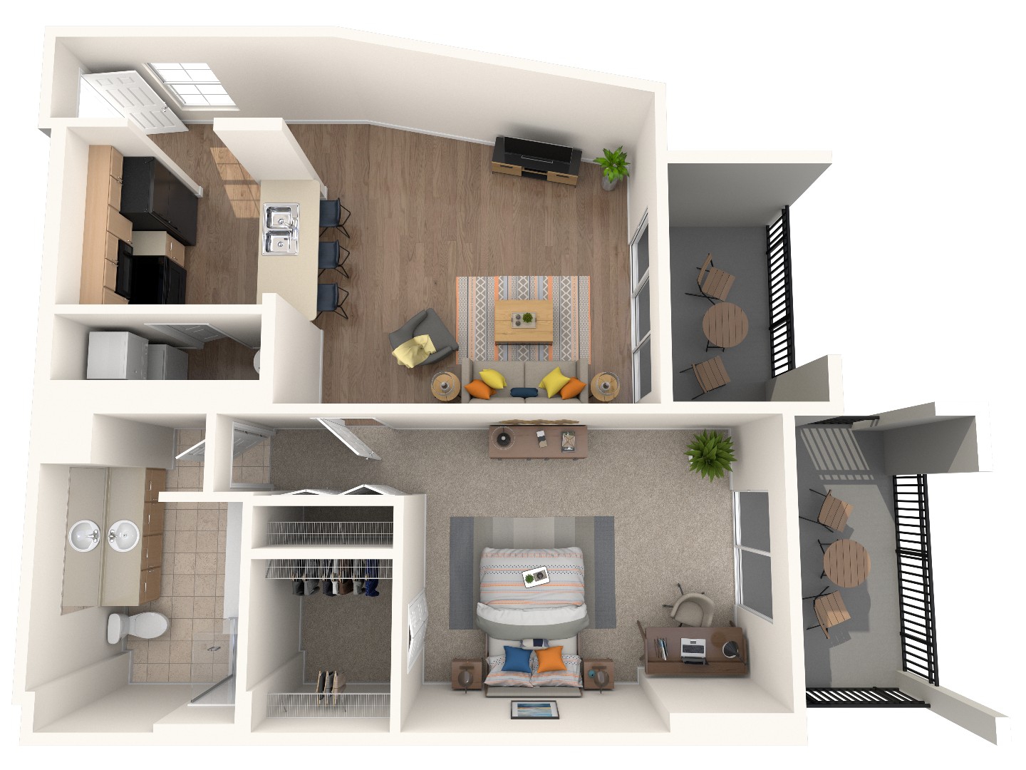 Portofino one bedroom 1.5 bath floor plan (928 sq ft) at Heritage at Boca Raton