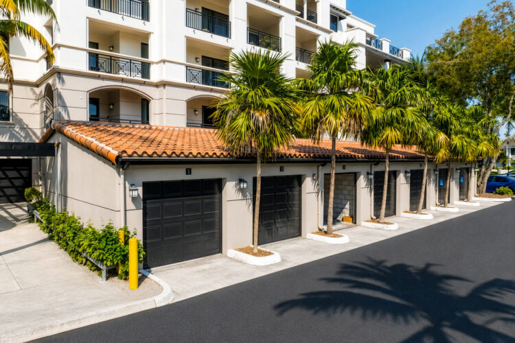 Private garages at Heritage at Boca Raton