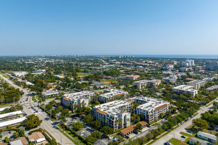 Aerial view of Heritage at Boca Raton and downtown Boca Raton skyline