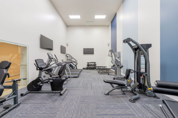 Fitness center with cardio machines at Heritage at Boca Raton